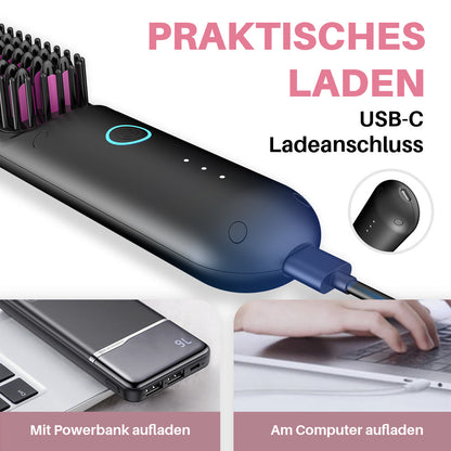 Eloura Tragbare Bürste – Glätten, Locken, Trocknen